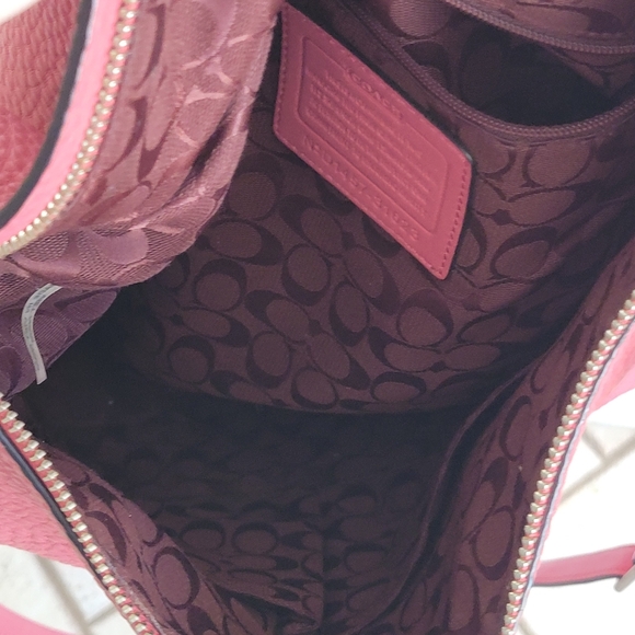 COACH Beecker Sullivan Pebvled Leather Bag Raspberry - Picture 7 of 8